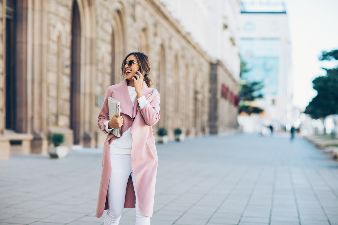 Wealthy woman outdoors in the city